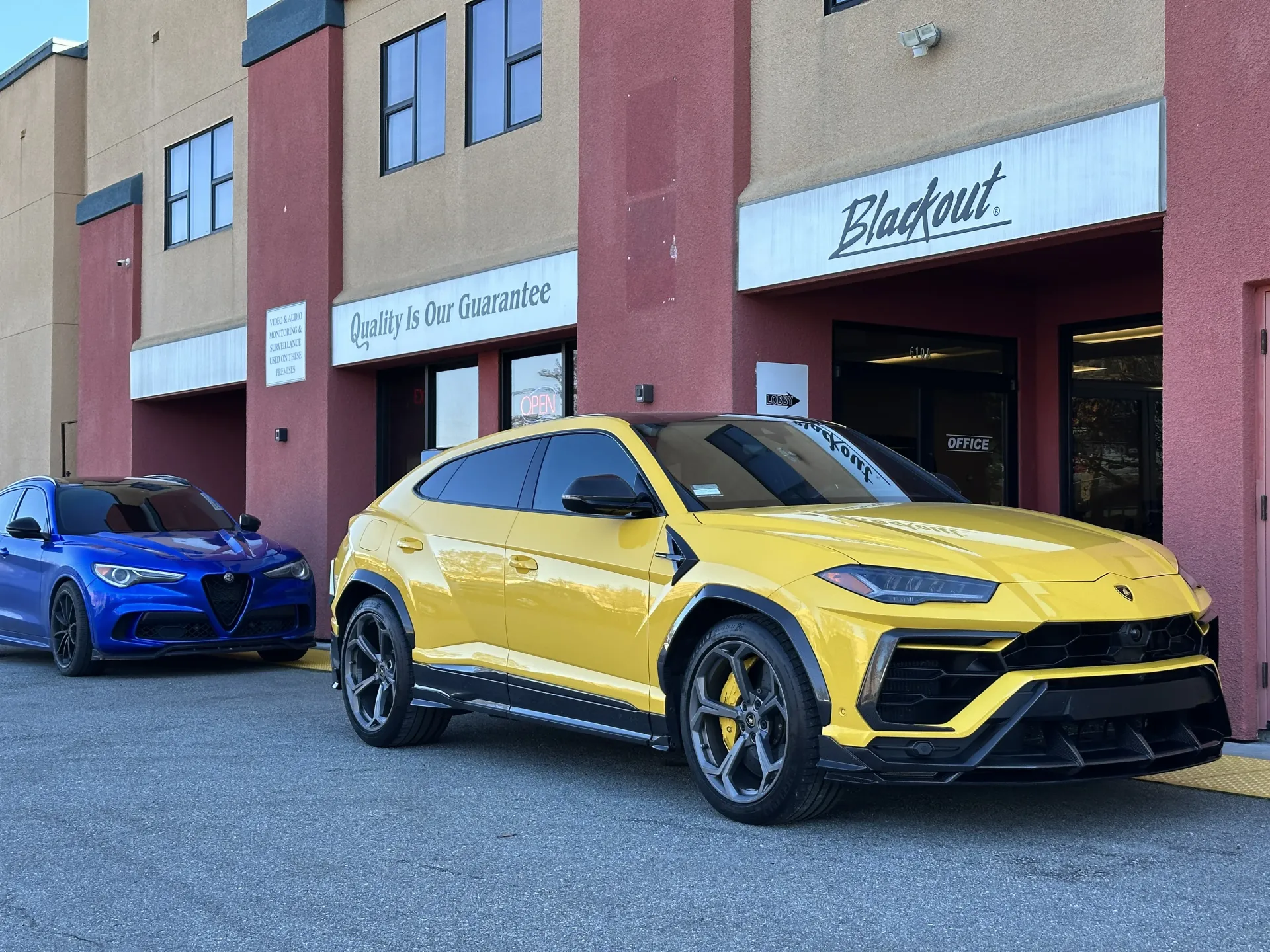Lamborghini Urus with PPF protection at Blackout shop