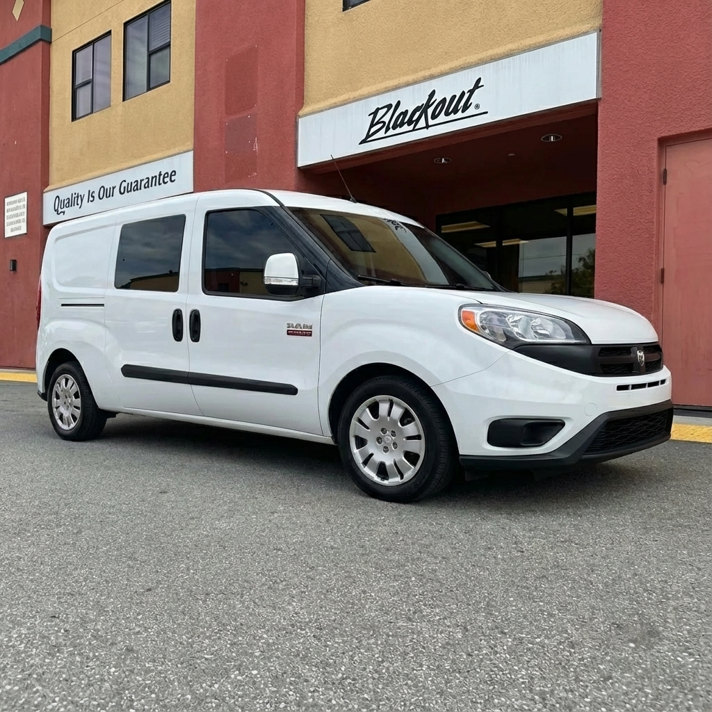 Commercial fleet vehicles at Blackout Window Tinting