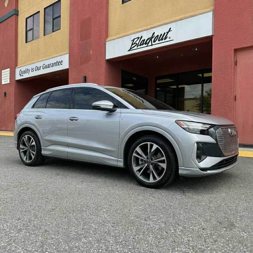 Audi Q4 e-tron window tinting at Blackout Gilroy