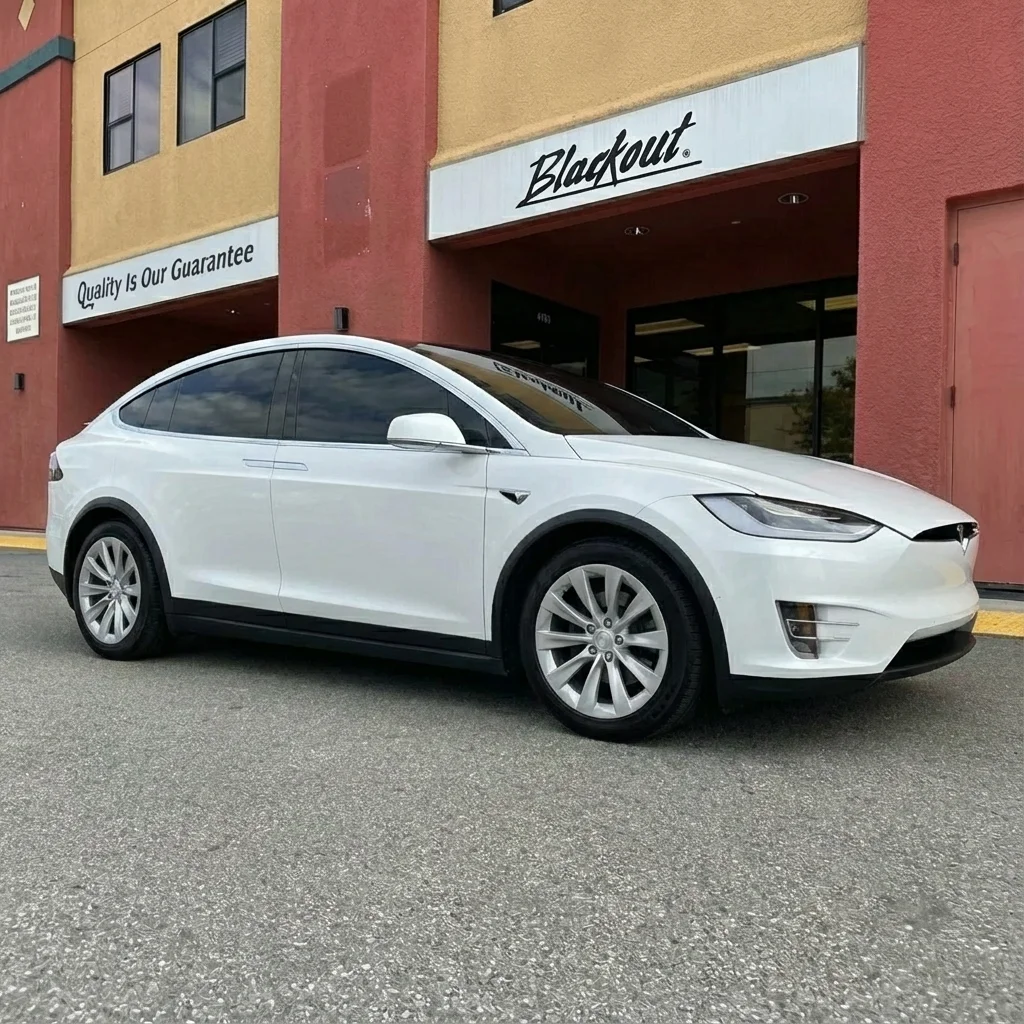 Tesla Model X window tinting and PPF at Blackout Gilroy