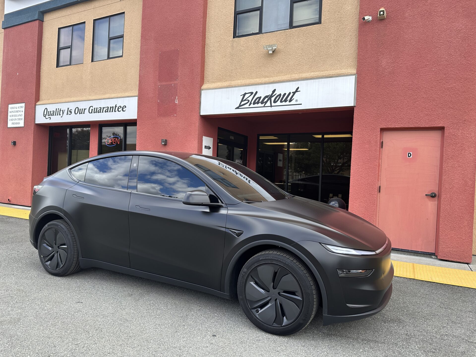 Tesla Model Y Complete Matte Black Paint Protection Film and 05% Window Tint all around and moonroof.